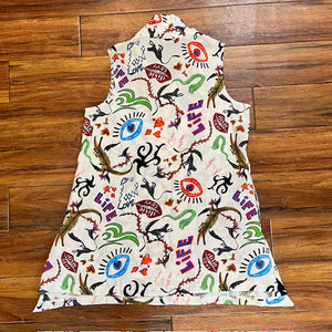 CARRE NOIR Sleeveless Blouse or Dress - Multi-colored Animal Print