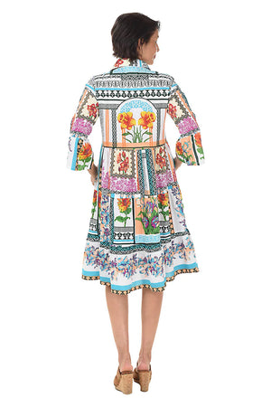 PARSLEY & SAGE Billie Tiered Button-Front Dress - Multi-colored Floral