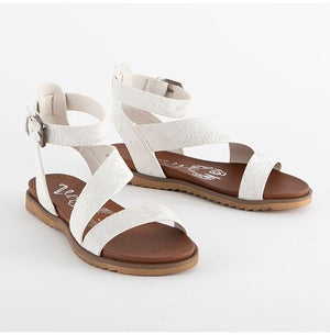 VERY G Belinda Floral Embossed Sandal - White