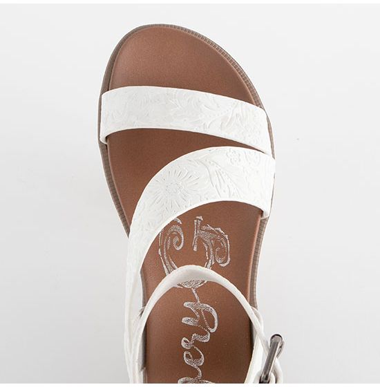 VERY G Belinda Floral Embossed Sandal - White