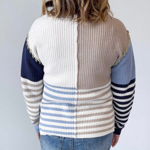 TRIBAL - Blue Beige Striped Sweater