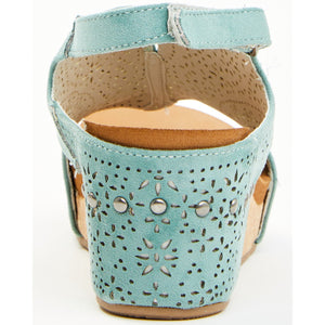 VERY G Free Fly 3 Laser Cut Wedge Sandal - Turquoise