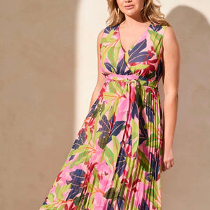 TRIBAL - Pink & Green Print Design Dress
