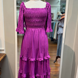 SHE + SKY - Solid Violet Long Dress
