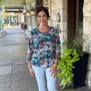 PARLSEY & SAGE - Multi Color Print Top