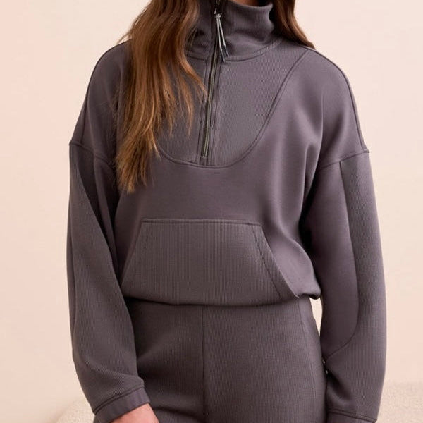 TRIBAL - Grey Ribbed Top