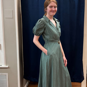 SHE + SKY - Solid Olive Mid Dress