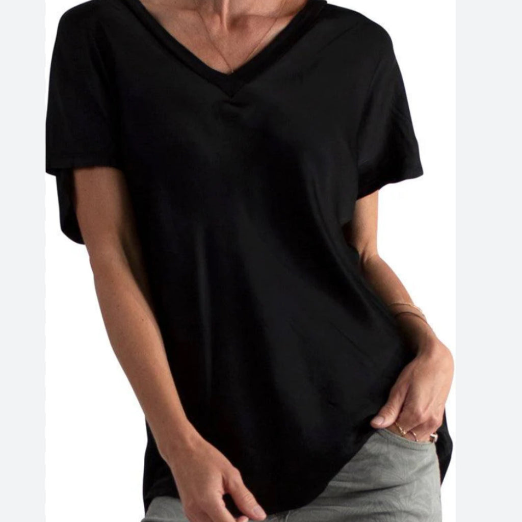 GIGI MODA - Black Satin T-shirt