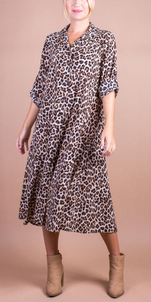 GIGI MODA Animal Print Beige Dress / Duster