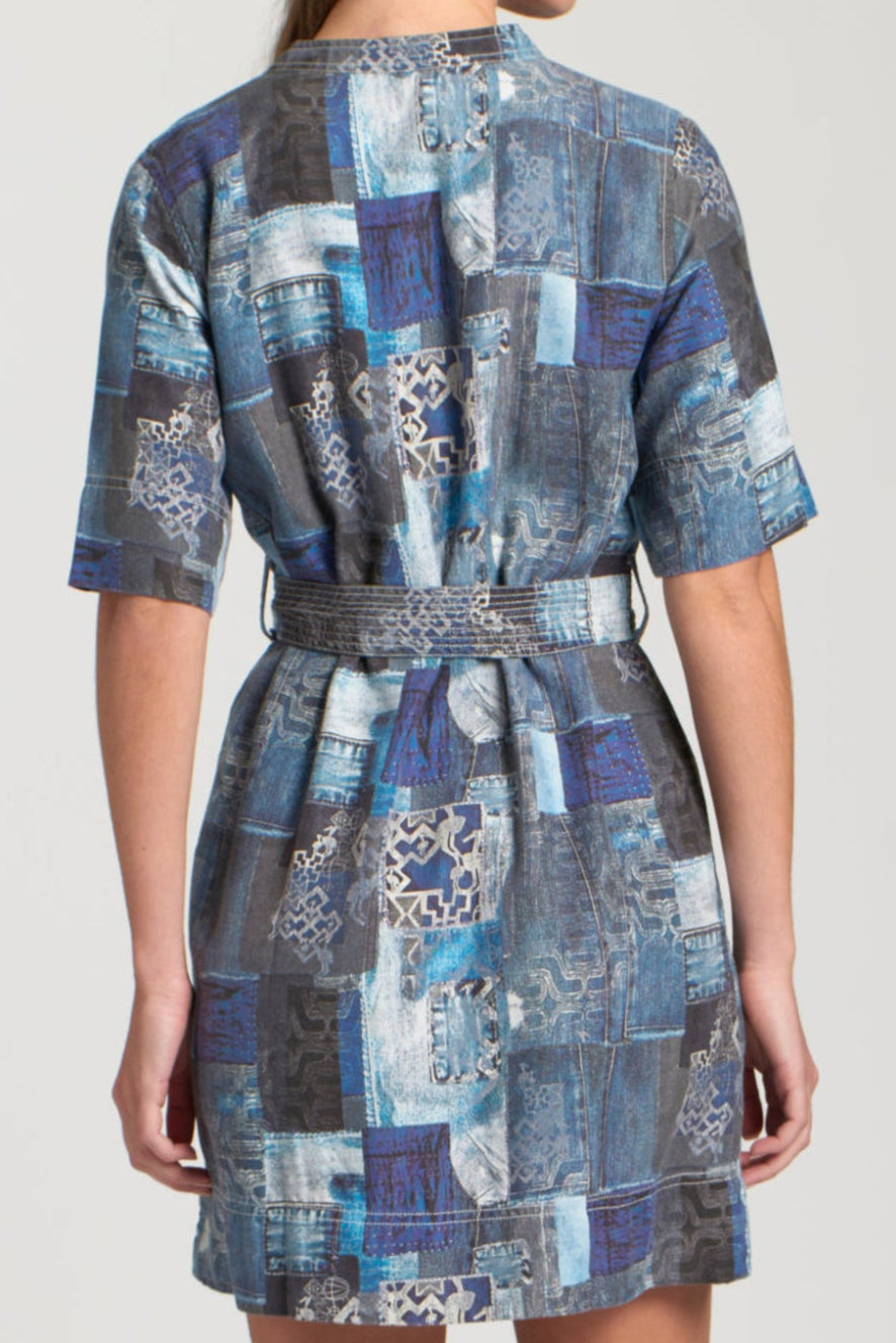 APNY - Blue Multi Print Dress