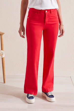TRIBAL Red Fly Front Pant