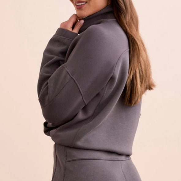 TRIBAL - Grey Ribbed Top