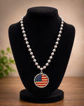 #5 Circle US Flag Necklace
