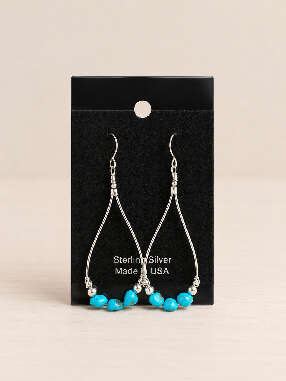 Sterling Silver Turquoise Tear Drop Earrings