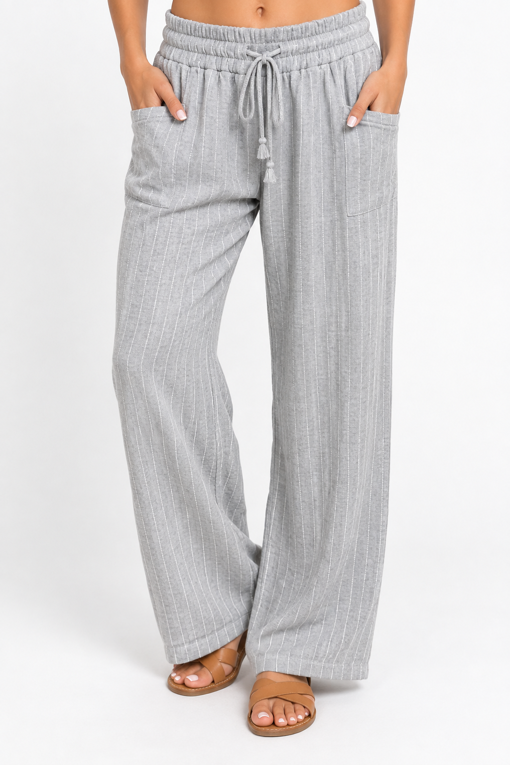 HYFVE- Grey Pin Stripe Pants