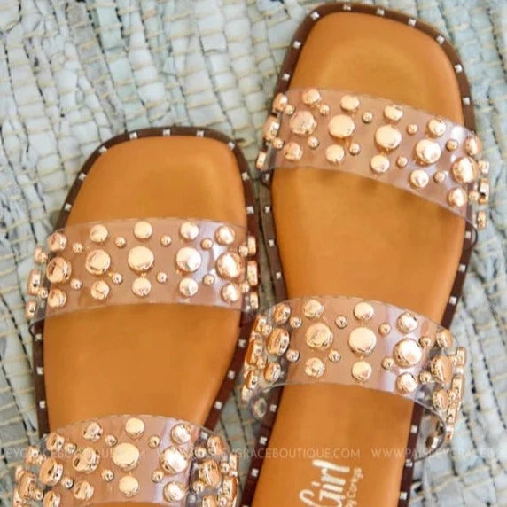 CORKY'S Gold Magnet Clear Sandal