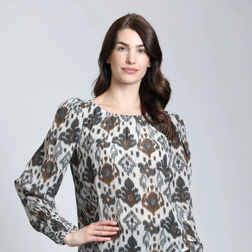 APNY - Grey Print Pullover Top -SALE ITEM