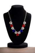 #4 Rhinestone Red, White & Blue Necklace