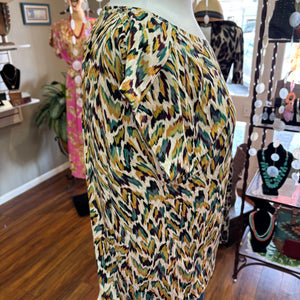 LIVERPOOL- Green & Gold Print Top
