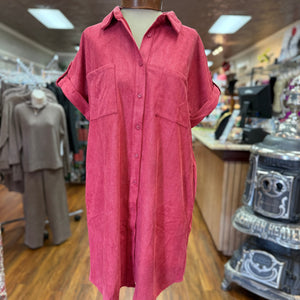 SHE+SKY - Solid Suede Pocket Dress