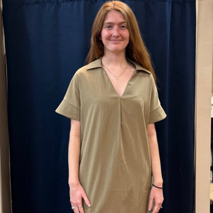THML - Solid Tan Mini Dress