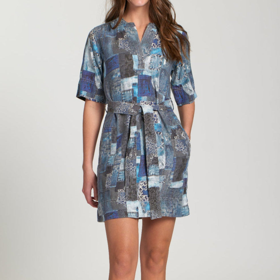 APNY - Blue Multi Print Dress
