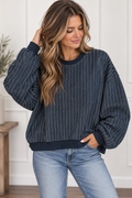 HYFVE- Navy Pin Stripe Sweatshirt