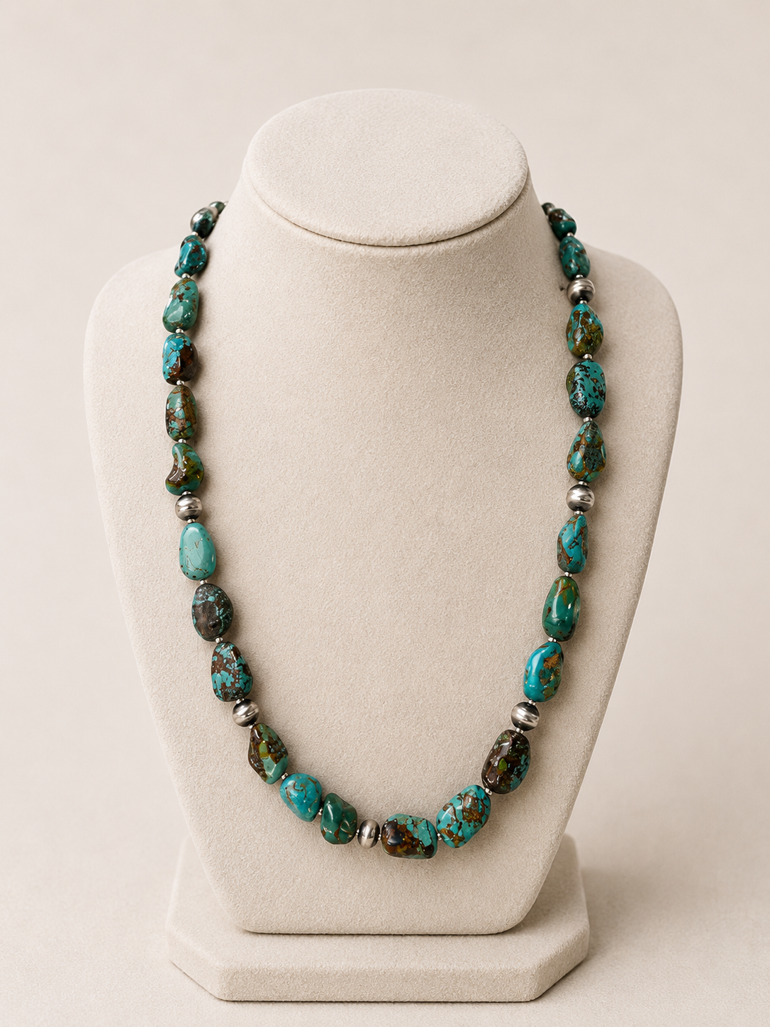 #11 Sterling Silver Turquoise Necklace 23"