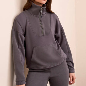 TRIBAL - Grey Ribbed Top