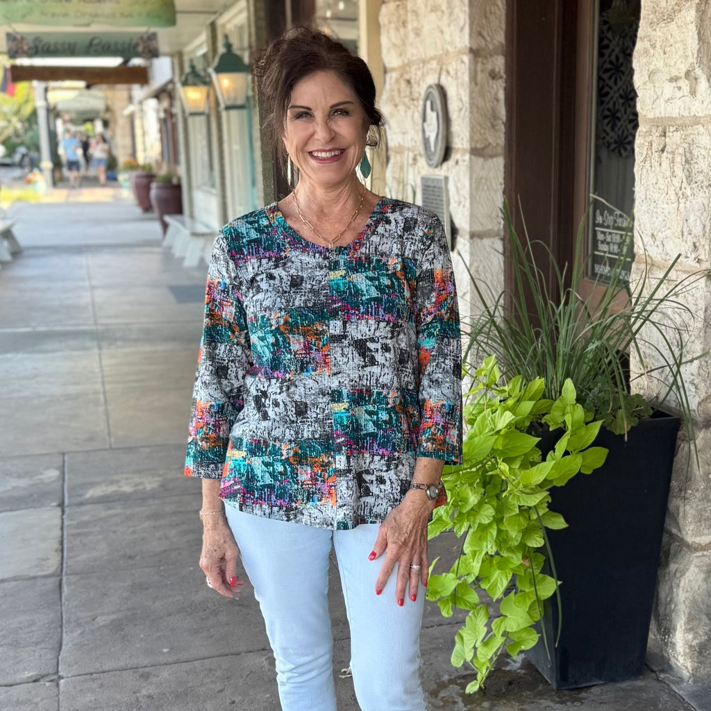 PARLSEY & SAGE - Multi Color Print Top