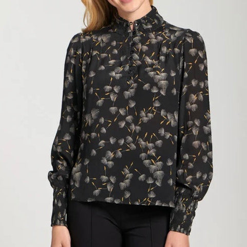 APNY - Black Floral Print Blouse