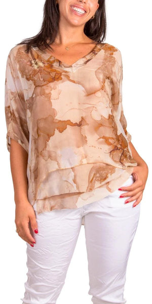 GIGI MODA - Camel Print Top