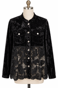 Adore- Black Velvet Jacket w/ Lace