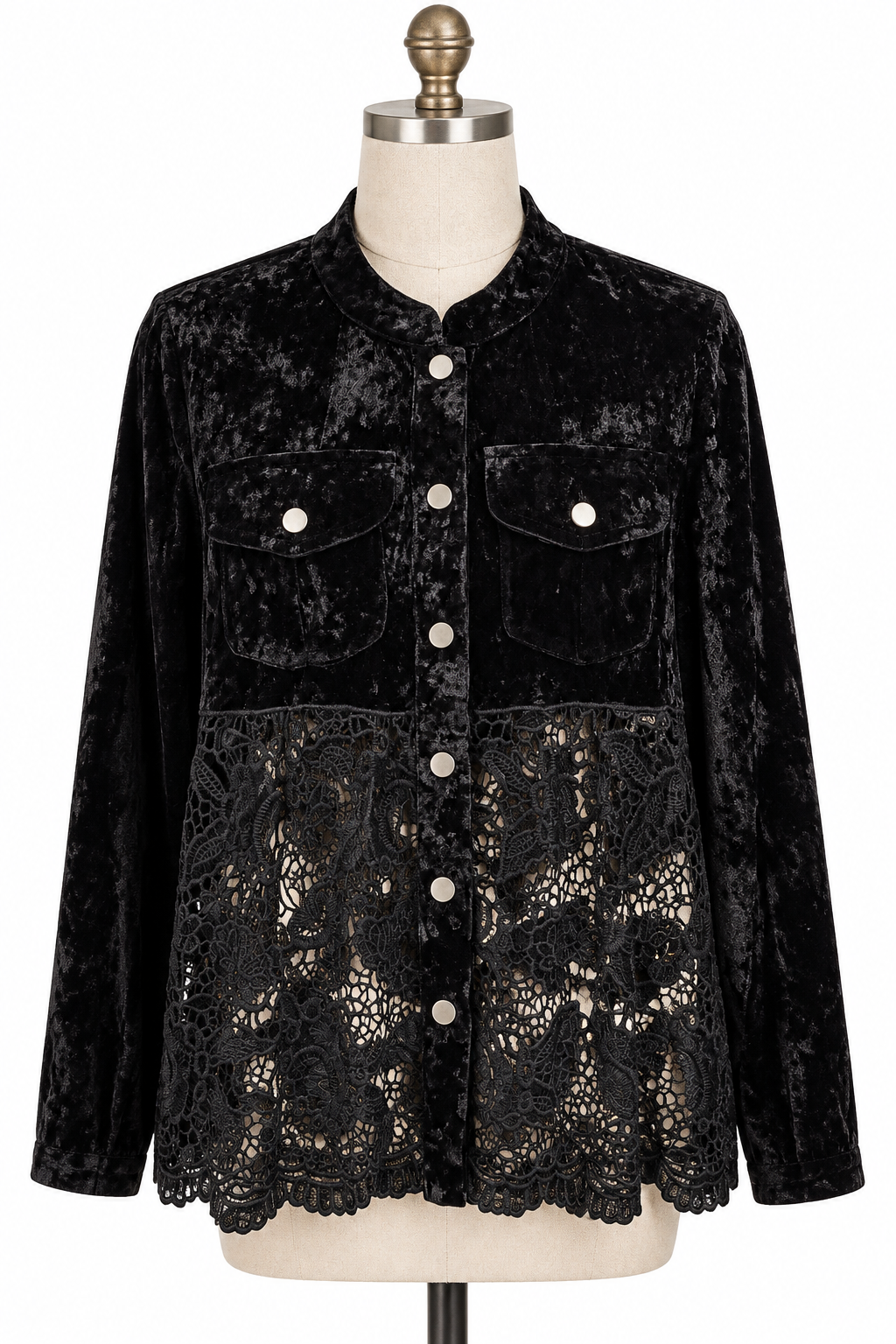 Adore- Black Velvet Jacket w/ Lace