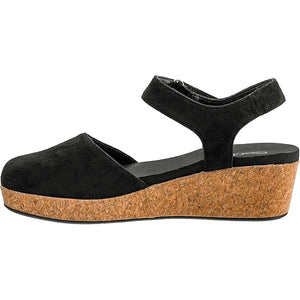 CORKY - Black Suede Wedge