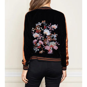 PAPARAZZI - Black Velvet Embroidery Jacket