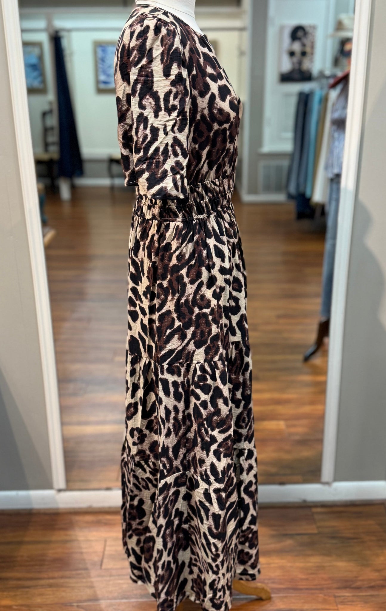 SHE + SKY - Mocha Leopard Print Dress