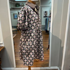 SHE + SKY - Rib Collar Puff Sleeve Dress
