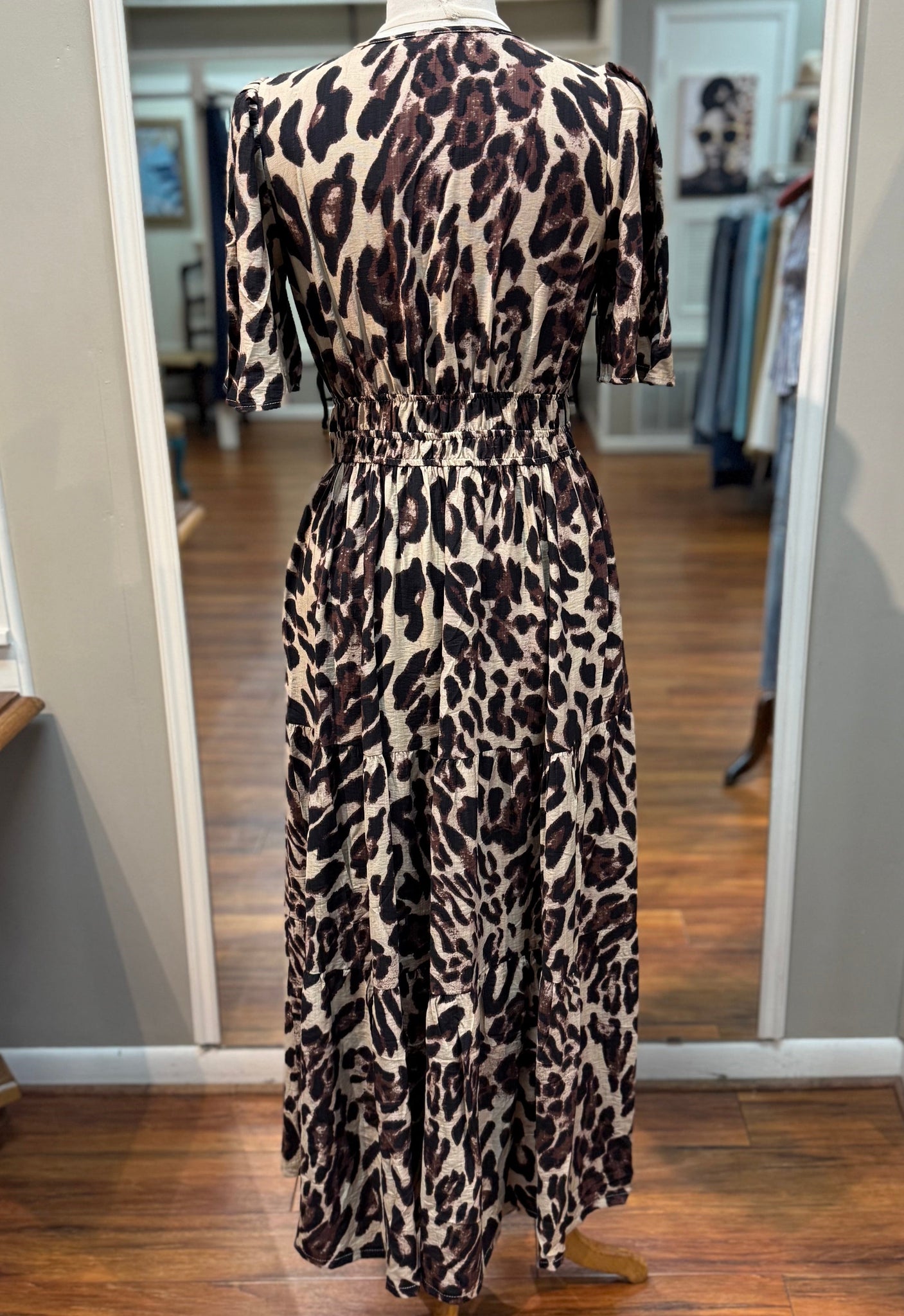 SHE + SKY - Mocha Leopard Print Dress
