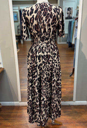 SHE + SKY - Mocha Leopard Print Dress