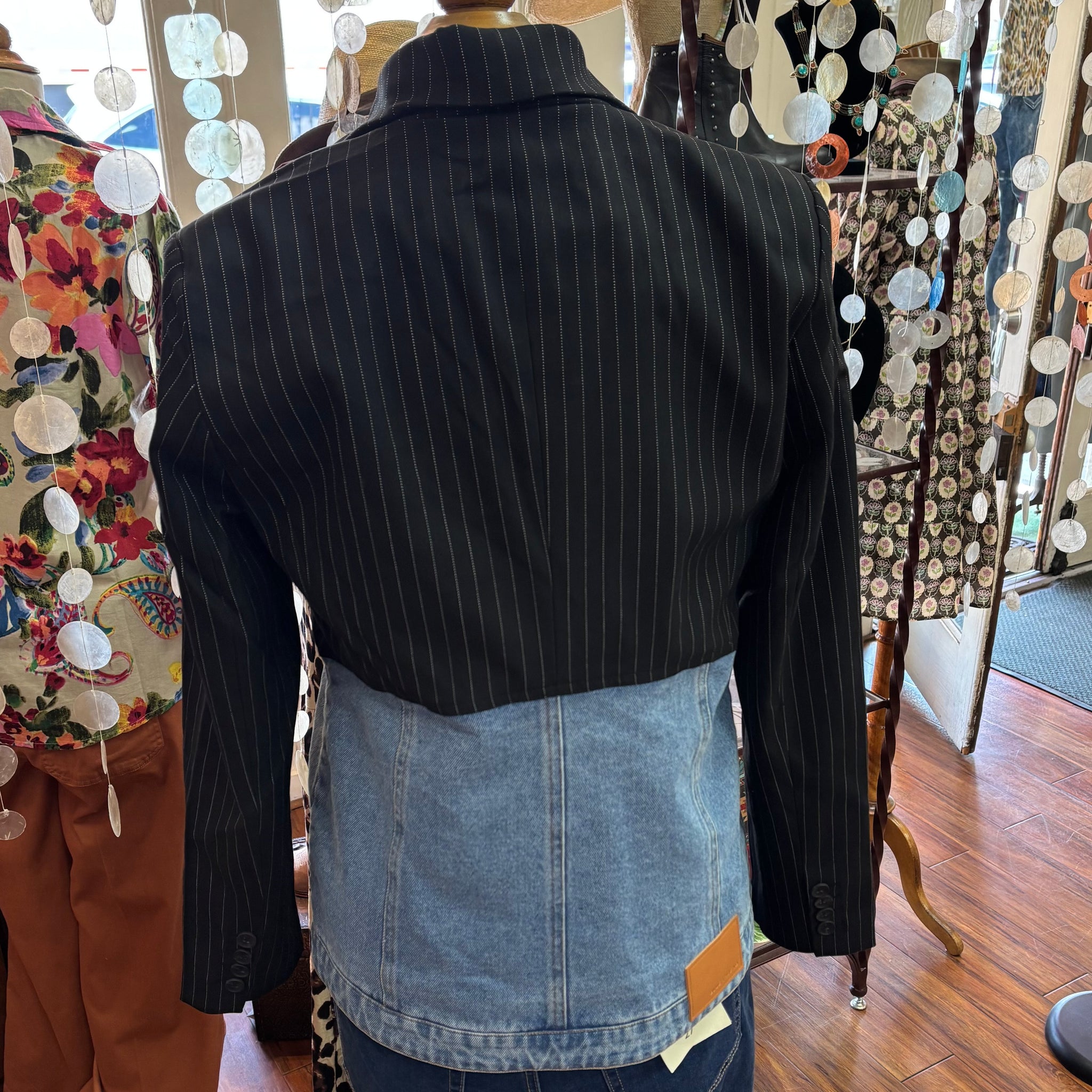 BLUE THREAD BY TRIBAL -  Pin Stripe Blazer