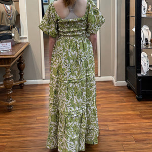 SHE+SKY - Lime Green Floral Print Dress