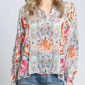 APNY - Pink Pastel Print Top