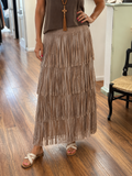 WAY- Camel Fringe Skirt