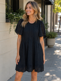ZOE & CLAIRE- Solid Black Dress