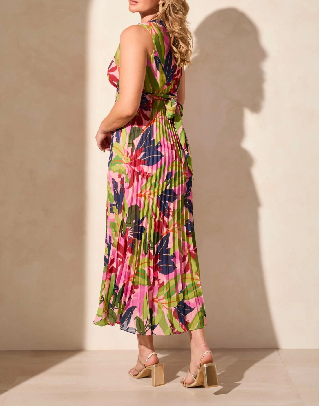 TRIBAL - Pink & Green Print Design Dress