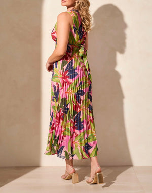 TRIBAL - Pink & Green Print Design Dress