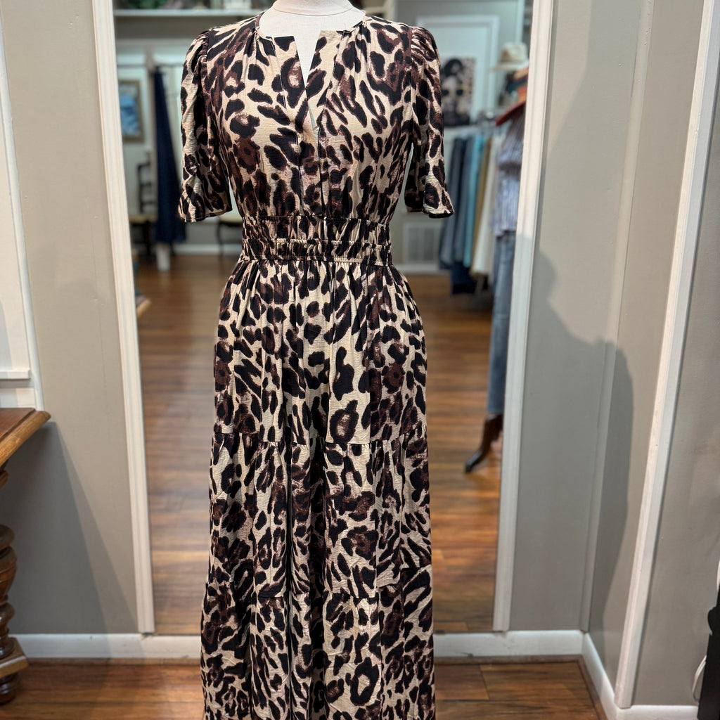 SHE + SKY - Mocha Leopard Print Dress