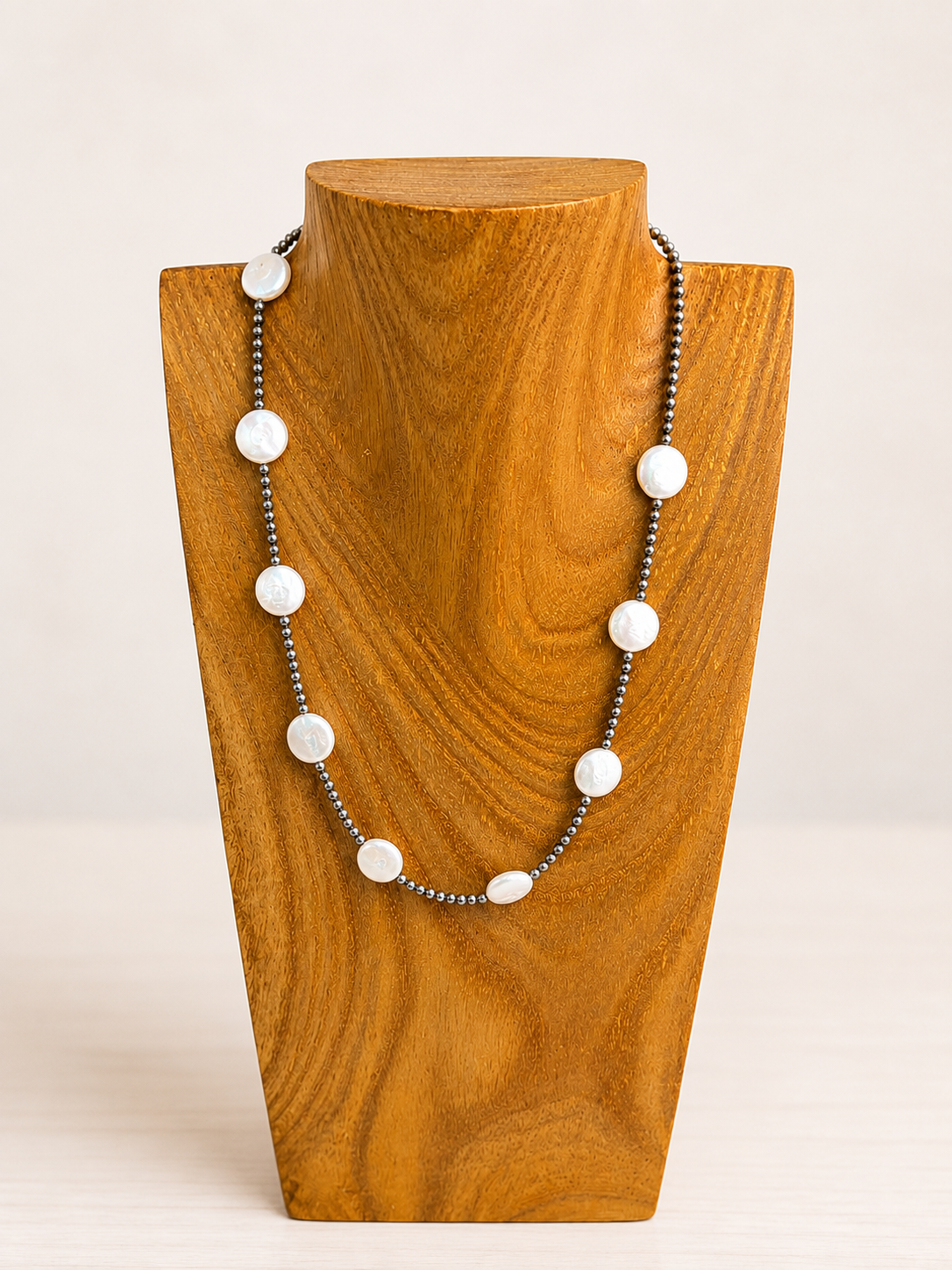 18" Navajo and Pearl Necklace