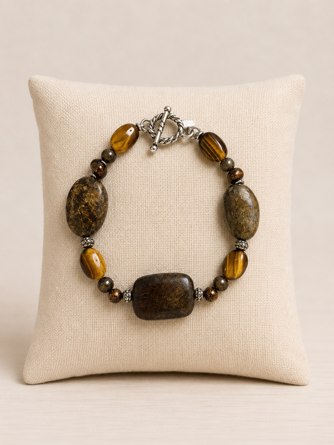 8" Multi Brown Stone Bracelet (Made by Mary)